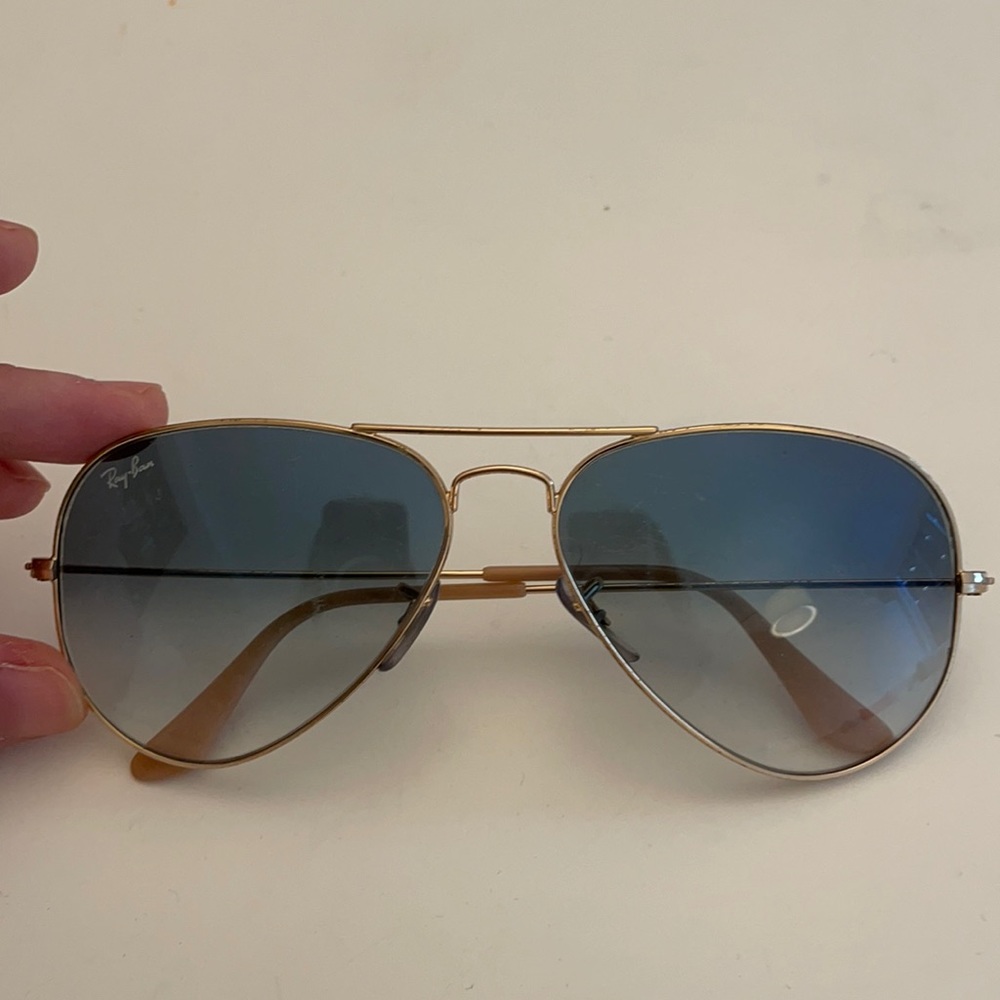 Ray-Ban Aviator Gradient Gold Frame and Blue Lens